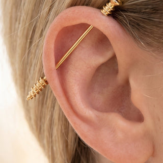 Golden Industrial Piercing – selection on linen