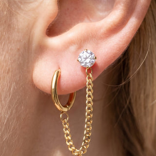 Ear Piercings with Chain – selection on linen