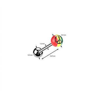 Barbell Acrylic Peace Sign Ball