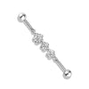Industrial Barbell 3 Blumen Zirkonia