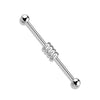 Industrial Barbell 4 Quadrate Zirkonia