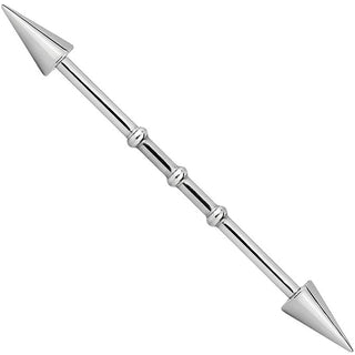 Industrial Barbell Notched Silver