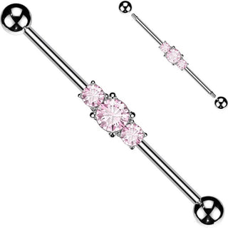 Industrial Barbell Ball Silver 3 Zirconia