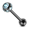 Barbell Kugel Zirkonia PVD