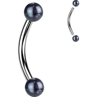 Eyebrow Piercing Acrylic Ball Pearlish Coat