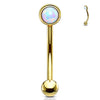 Augenbrauenpiercing Kugel Flach Silber Opal