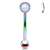 Augenbrauenpiercing Kugel Flach Silber Opal