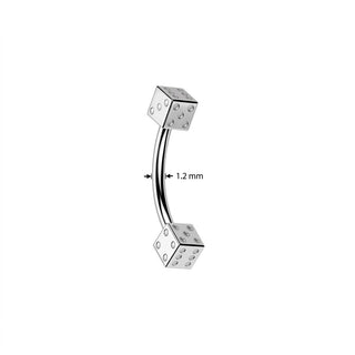 Eyebrow Piercing Silver Dice