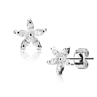 Ohrstecker Blume Zirkonia