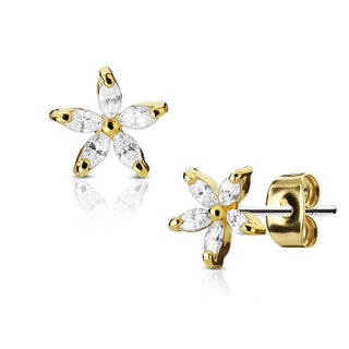 Ohrstecker Blume Zirkonia