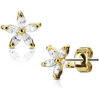 Ohrstecker Blume Zirkonia