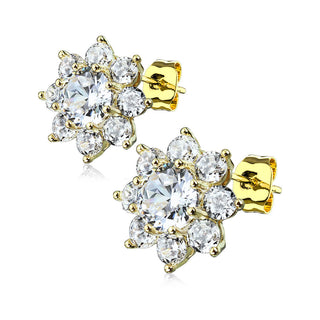 Ohrstecker Blume Zirkonia