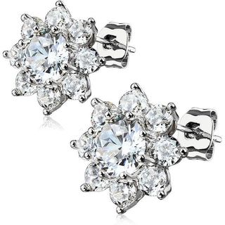Ohrstecker Blume Zirkonia