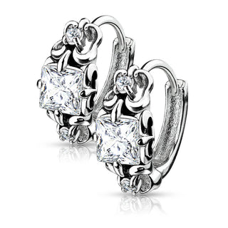 Ohrring Silber Zirkonia Clicker