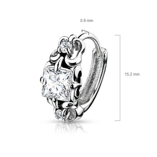 Ohrring Silber Zirkonia Clicker
