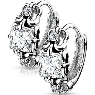 Ohrring Silber Zirkonia Clicker