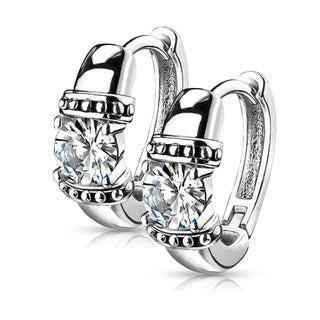 Ohrring Silber Zirkonia Clicker