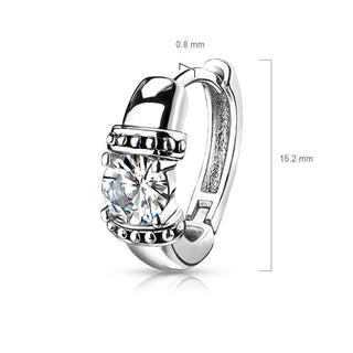 Ohrring Silber Zirkonia Clicker