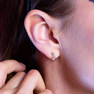Ohrring Silber Zirkonia Clicker
