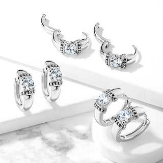 Ohrring Silber Zirkonia Clicker