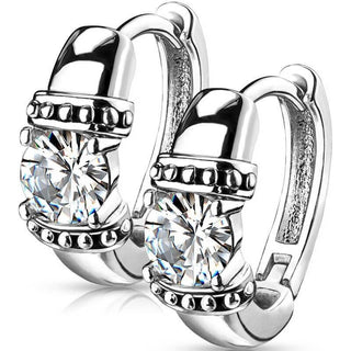 Ohrring Silber Zirkonia Clicker