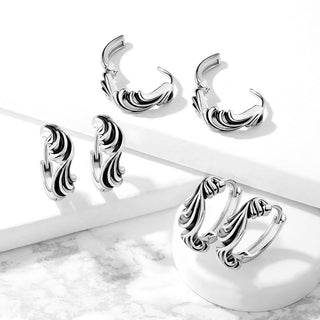 Ohrring Wellen Silber Clicker