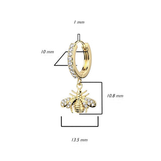 Ohrring Biene beweglich Zirkonia Clicker