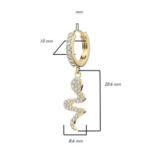 Ohrring Schlange beweglich Zirkonia Clicker
