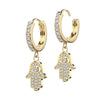 Ohrring Hamsa beweglich Zirkonia Clicker