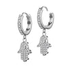 Ohrring Hamsa beweglich Zirkonia Clicker