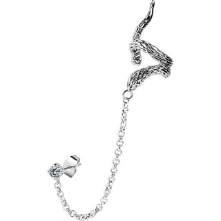 Ohrstecker Ear Cuff Schlange Zirkonia Silber