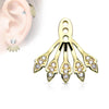 Attachment Earring Jacket Five Micro Paved Cubic Zirconia Leaves