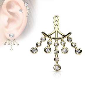 Attachment Cubic Zirconia Chandelier Earring Jacket Cartilage Stud Add on