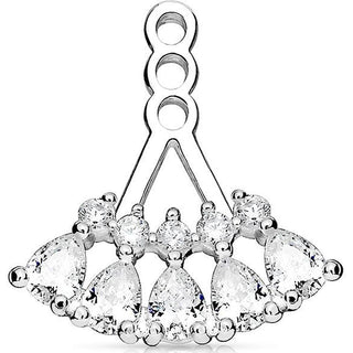 Attachment 5 Teardrop Array Prong Setting Cubic Zirconia Earring Jacket Cartilage Stud Add on