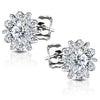 Silber 925 Ohrstecker Blume Zirkonia