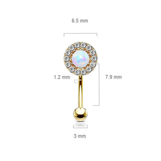 Augenbrauenpiercing Opal Zirkonia