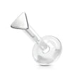 14 Karat Gold Labret Dreieck Flach Gelbgold Weißgold