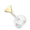 14 Karat Gold Labret Dreieck Flach Gelbgold Weißgold