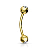 Augenbrauenpiercing Kugel Zirkonia Gold PVD