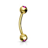 Augenbrauenpiercing Kugel Zirkonia Gold PVD