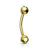 Augenbrauenpiercing Kugel Zirkonia Gold PVD
