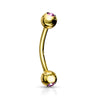 Augenbrauenpiercing Kugel Zirkonia Gold PVD