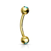 Augenbrauenpiercing Kugel Zirkonia Gold PVD