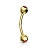 Augenbrauenpiercing Kugel Zirkonia Gold PVD