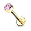 Labret Kugel Zirkonia Gold