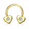 Hufeisen Piercing Herz Zirkonia Gold