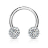 Horseshoe Ball Zirconia Silver
