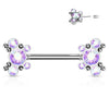 Nippelpiercing Schmetterlinge Zirkonia Silber Push-In