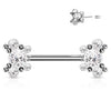 Nippelpiercing Schmetterlinge Zirkonia Silber Push-In