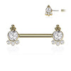 Nippelpiercing Zirkonia Gold Push-In